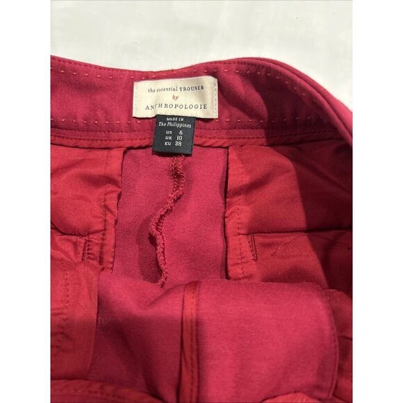 Anthropologie Womens Pants 6 Burgundy Red Ponte The Essential Flare Trouser - Picture 7 of 8